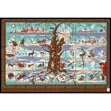 1960. Julemærker. Foldet 3-sidet takket helark. Dansk vinterlandskab.