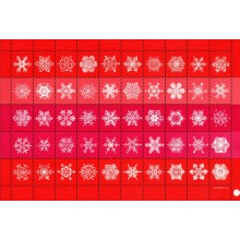 1966 - Snekrystaller - Danmark - Juleark - Skalatryk. 3-sidet takket og utakket.