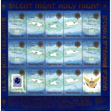 1987. Virgin Islands. Julemærker, ufoldet og takket helark. Kort over Dansk Vestindien. 