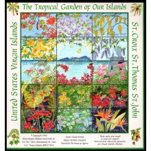 1995. Virgin Islands. julemærker. Ufoldet helark. Planter på øerne.