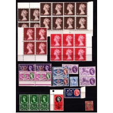 England. Dobbeltplanche med diverse. Postfrisk.