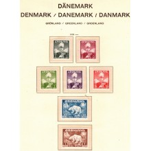 Grønland. Samling på løse Schaubek sider med lommer og fortryk. Postfrisk. 