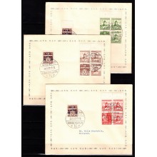 K. P. K.  udstilling 26.9.37 med Dybbøl Mølle velgørenhedsmærker. Kuverter med fireblokke.