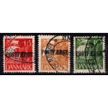 Postfærge. 3 forskellige karavelmærker.