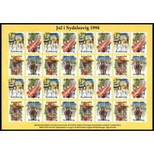 1994. Slesvig. Julemærker, ufoldet helark. Julemotiver, 4 forsk.