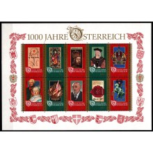 Østrig. 6 forskellige miniark. Postfrisk.