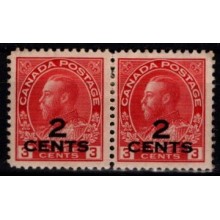 Canada. King Georg V med sort overtryk. Ustemplet.