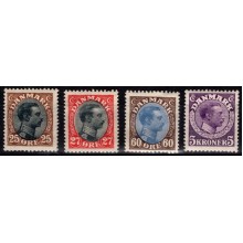 Chr. X. Lot med 4 mærker. Ustemplet. 