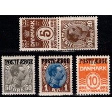 Lot med 3 Postfærge mrk. og 1 Automatmærke. Ustemplet.