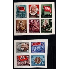 DDR - Karl Marx - Beklippet miniark.