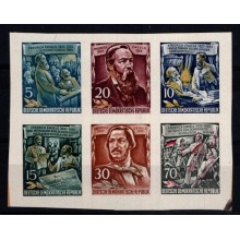 DDR - Lot med beklippet Friedrich Engels -  miniark.