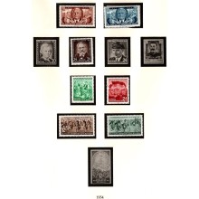 1954-62. DDR parti i lommer på løse Lindner falzlos albumsider. Postfrisk.