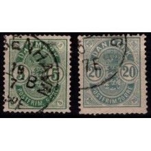 1882. Danmark. Våbentype. Små hjørnetal.