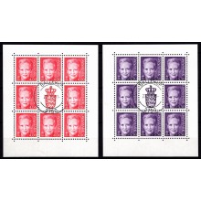 Danmark. Småark med 8 mærker samt vignet i midten. Dr. Margrethe. 