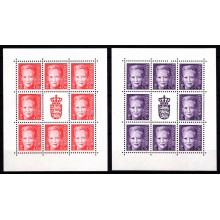 Danmark. Småark med 8 mærker samt vignet i midten. Dr. Margrethe. Begge postfriske.