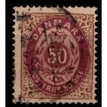 Tofarvet øreudgave. 50 øre brun/lilla.