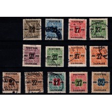 Danmark - 27-øres provisorier - Komplet sæt