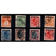 Danmark - Portomærker - Sort overtryk - Komplet sæt