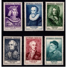 Frankrig - Berømte franskmænd - Komplet sæt - Postfrisk