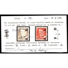 1955-56. Danmark. 30/25 provisorie med attest nr. 240.