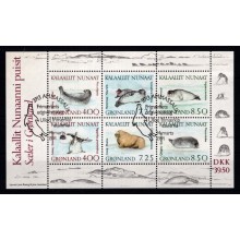 Grønland - Miniark med sæler.