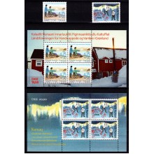 Handicappede og Vanføre & Grønlands kulturhus. Mærker og Miniark. Postfrisk.