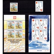 Frimærkeudstillingen "HAFNIA 01"& Arctic Winter Games. Mærker og Miniark. Postfrisk.