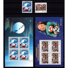 Julemanden fra Grønland & Foreningen grønlandske børn. Mærker og Miniark. Postfrisk.