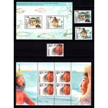 "Red barnet" i Grønland & Mystiske væsener. Mærker og miniark. Postfrisk.