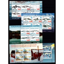   Grønland - Lot med forskellige stemplede miniark.