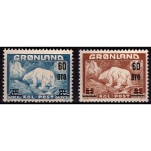 Isbjørne med provisorier. Postfriske.