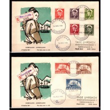 Grønland. 2-sidet planche med 4 stk. bedre FDC. 