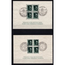 ADOLF HITLER. Miniark. Fire forskellige, stemplet. 