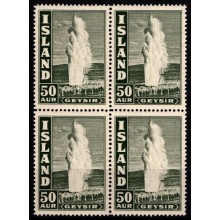 Geysir. 4-blok. Postfrisk.