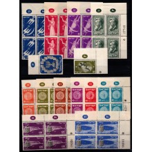 Israel. Lot med forskellige 4-blokke og enkeltmærker. Alle frimærker er ustemplet. 