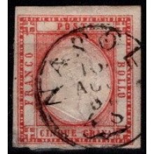 Viktor Emanuel II. Portræt i prægetryk. 