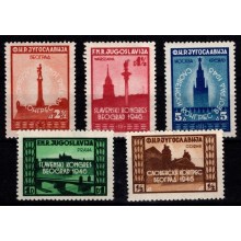 Slavisk kongres i Beograd. Komplet sæt. Postfrisk.