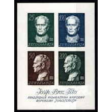 Præsident Tito´s 70 års fødselsdag. Miniark. Utakket. Postfrisk.