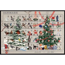 1961. Danmark. Julemærker, helark, postfrisk, ufoldet, utakket.