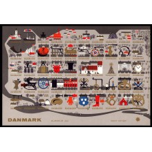 1962. Danmark. Julemærker, helark, postfrisk, ufoldet, utakket.