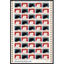 1973. Danmark. Julemærker, helark, postfrisk, ufoldet, utakket