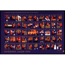 1974. Danmark. Julemærker, helark, postfrisk, ufoldet, utakket.