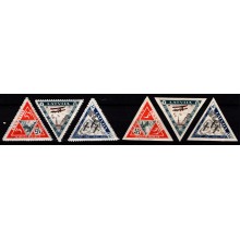 Luftpost velgørenhedsmærker. Takket & utakket. Komplet sæt. Ustemplet.