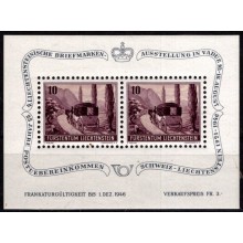 1946. Liechtenstein. Vaduz frimærkeudstilling. Miniark. Postfrisk.