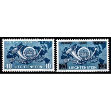 Verdenspostforeningens 75-års jubilæum & UPO Provisorium. Postfrisk.