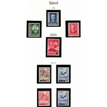 Island. 1947-1984. Samling på løse Leuchtturm blade. Mange postfriske mærker i klemlommer. 