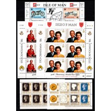 Isle of Man, miniark og  sammentryk. Postfrisk.