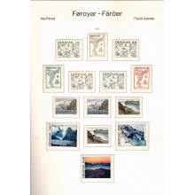 Blandet Skandinavisk samling i flot Leuchtturm Album med lommer. Mest postfrisk.