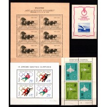 Polen. Lot med 6 forskellige miniark, ustemplet. Vores samlede pris 150 kr.