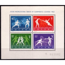 Internationale fægtemesterskaber. Miniark. Postfrisk.